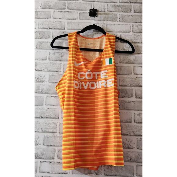 Nike Pro Elite SZ S Team Cote Divoire Aeroswift Running Singlet CI8100-812 - Picture 1 of 5